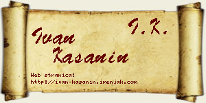 Ivan Kašanin vizit kartica